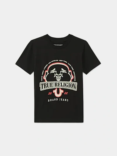 True Religion Boys Happy Buddha T-shirt In Black