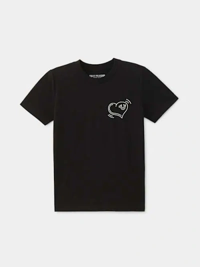 True Religion Boys Logo Charmed T-shirt In Black