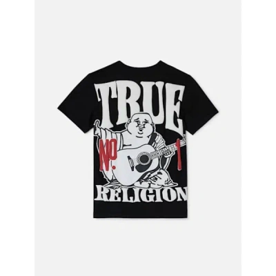 True Religion Boys Oversized True Logo T-shirt In Black