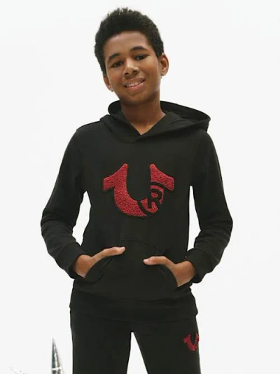 True Religion Boys Registered Horseshoe Hoodie In Black