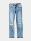 True Religion Boys Ricky Distressed Flap Straight Jean In Blue