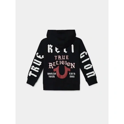 True Religion Boys Script Hoodie In Black