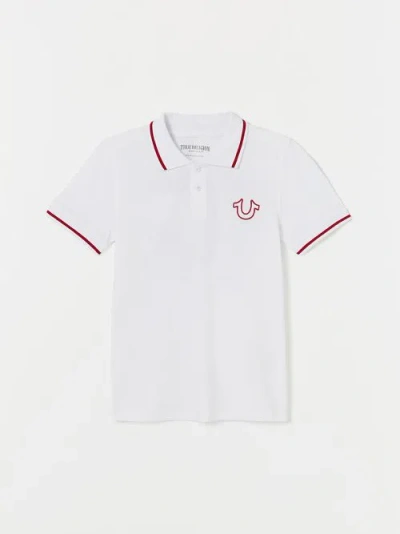 True Religion Boys  Logo Polo Shirt In White
