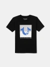 True Religion Boys Two Tone Branded Logo T-shirt In Black