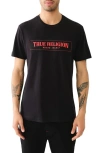 True Religion Brand Jeans Frayed Arch Cotton Graphic T-shirt In Jet Black