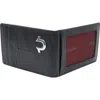 True Religion Brand Jeans Hawn Leather Bifold Wallet In Black/silver