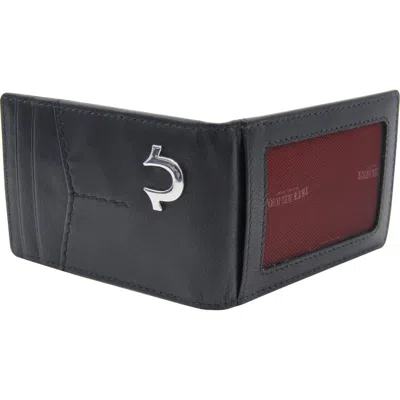 True Religion Brand Jeans Hawn Leather Bifold Wallet In Black