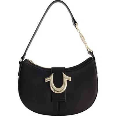 True Religion Brand Jeans Horseshoe Strap Crescent Shoulder Bag In Black