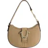 True Religion Brand Jeans Horseshoe Strap Crescent Shoulder Bag In Camel