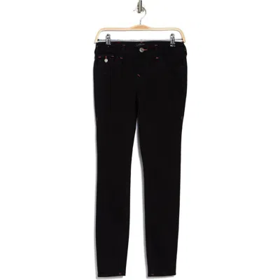 True Religion Brand Jeans Jennie Mid Rise Flap Pocket Skinny Jeans In 2sb Black Rinse