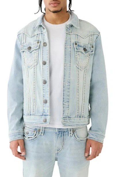 True Religion Brand Jeans Jimmy Rope Stitch Denim Jacket In Kolari Light