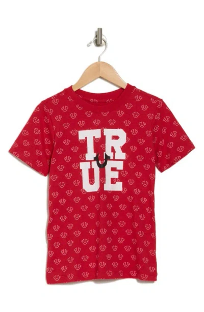 True Religion Brand Jeans Kids' Logo T-shirt In True Red