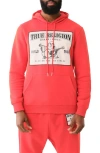 True Religion Brand Jeans Ladder Stitch Appliqué Hoodie In Lava