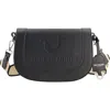 True Religion Brand Jeans Logo Flat Crossbody Bag In Black