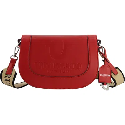 True Religion Brand Jeans Logo Flat Crossbody Bag In Red
