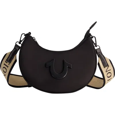 True Religion Brand Jeans Mini Crescent Hobo Bag In Black