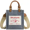 True Religion Brand Jeans Mini Denim Tote Bag In Burgundy