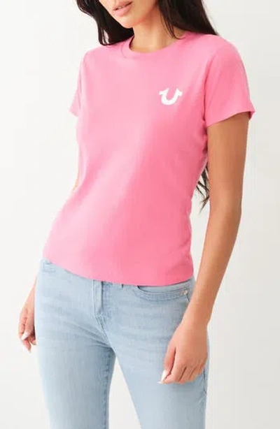 True Religion Brand Jeans Puff Print Cotton Graphic T-shirt In Hot Pink
