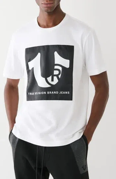 True Religion Brand Jeans Register Logo Cotton Graphic T-shirt In Jet Black/white