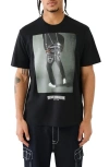 True Religion Brand Jeans Relaxed Cotton Graphic T-shirt In Jet Black