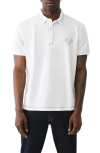 True Religion Brand Jeans Relaxed Fit Big T Embroidered Polo In Optic White