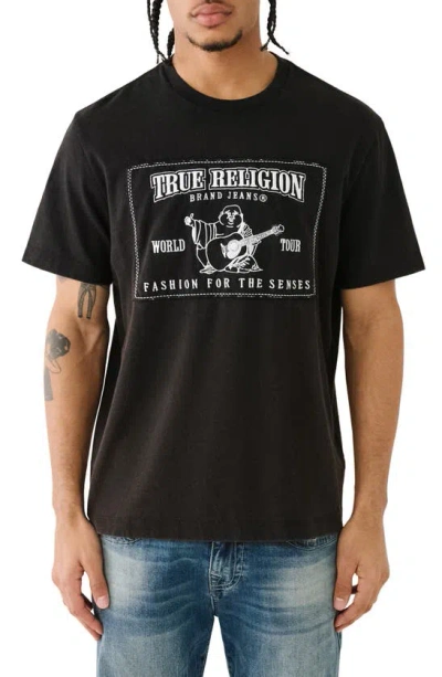 True Religion Brand Jeans Relaxed Graphic T-shirt In Jet Black
