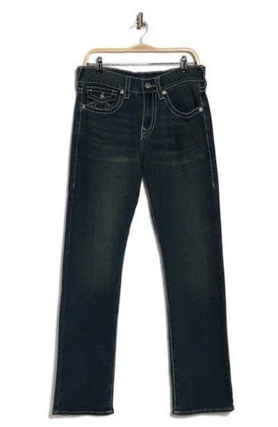 True Religion Brand Jeans Ricky Big T Flap Straight Leg Jeans In Dark Smoky Wash