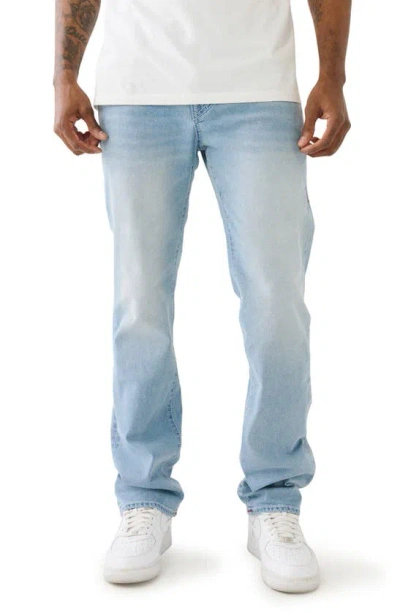 True Religion Brand Jeans Ricky Big T Snap Flap Straight Leg Jeans In Light Rainy Wash