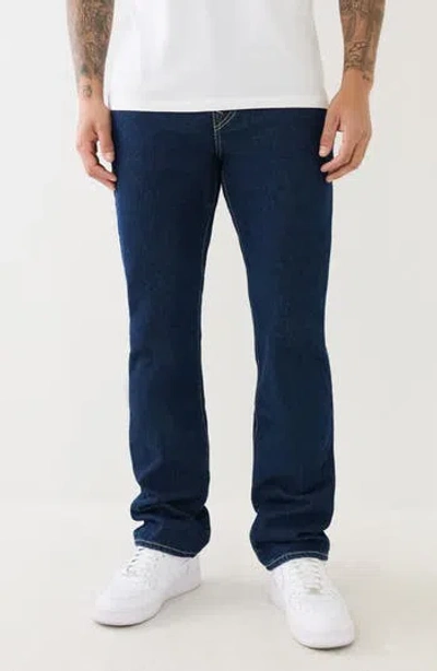 True Religion Brand Jeans Ricky Flap Pocket Straight Leg Jeans In Deep Sea Dark Wash