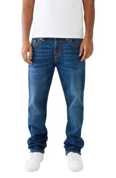 True Religion Brand Jeans Ricky Super T Straight Leg Jeans In Diver Dark