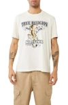 True Religion Brand Jeans Tiger Logo Graphic Cotton T-shirt In Winter White