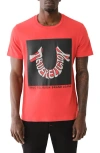 True Religion Brand Jeans Warped Logo Graphic T-shirt In Lava