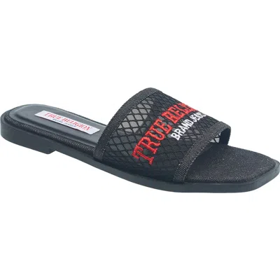 True Religion Brat Mesh Slip On Sandal In Black