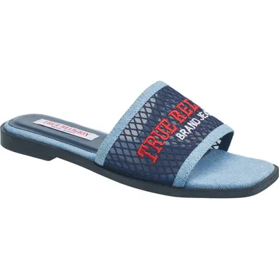 True Religion Brat Mesh Slip On Sandal In Blue