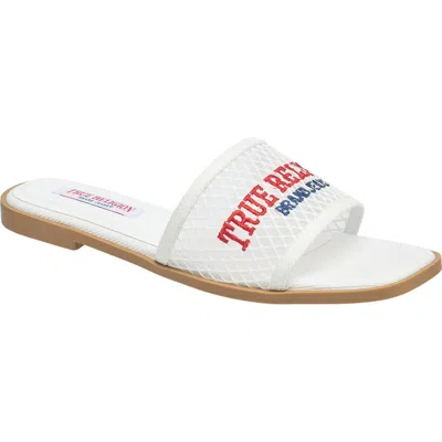 True Religion Brat Mesh Slip On Sandal In White