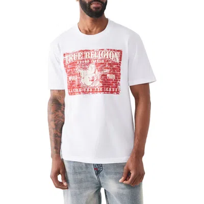 True Religion Brick Buddha Cotton Graphic T-shirt In White