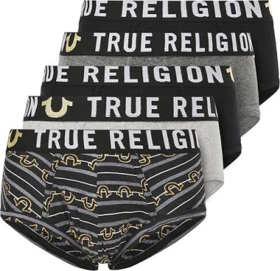 True Religion Briefs Soft Cotton Underwear Pack Of 5 In Black