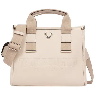 True Religion Brody Smooth Pu Medium Tote In White