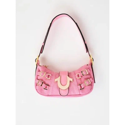True Religion Buckle Horseshoe Handbag In Pink