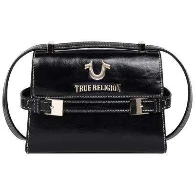True Religion Buckle Tab Flap Bag In Black