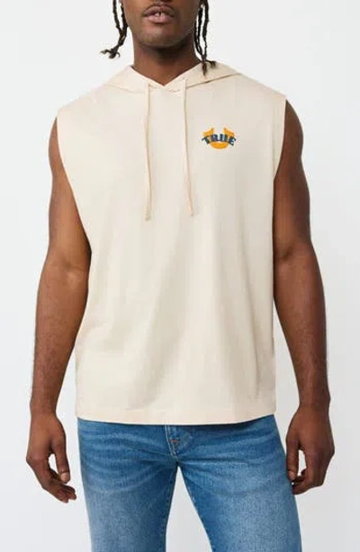 True Religion Buddha Circcular Hooded Tank In Neutral