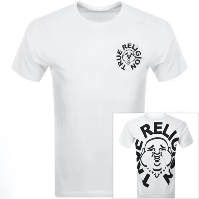 True Religion Buddha Face Logo T Shirt White