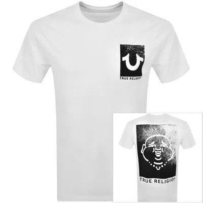 True Religion Buddha Face Logo T Shirt White