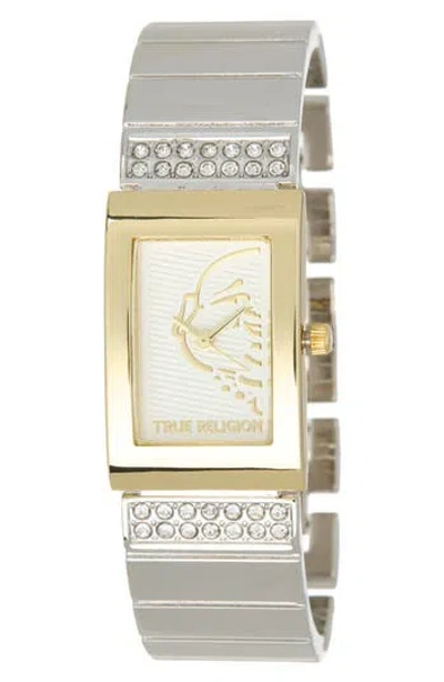 True Religion Buddha Face Square Bracelet Watch, 22mm In Gray