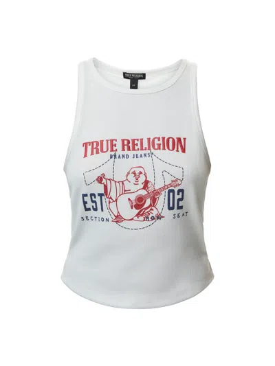 True Religion Buddha Goddess Tank In Optic White