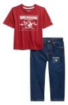 True Religion Buddha Graphic T-shirt & Jeans Set In Red