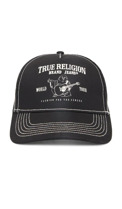 True Religion Buddha Logo Trucker Hat In Black