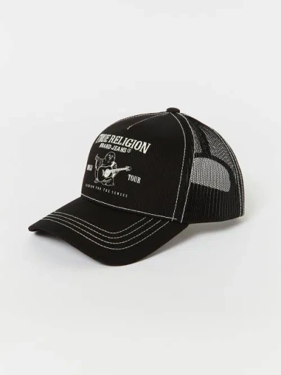 True Religion Buddha Logo Trucker Hat In Black