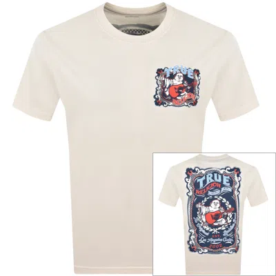 True Religion Buddha Motif T Shirt Winter White