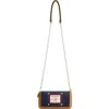 True Religion Buddha Patch Double Zip Chain Wallet In Blue